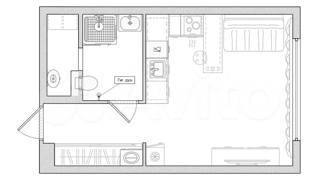 Апартаменты-студия, 26 м, 3/30 эт. - Фото 0