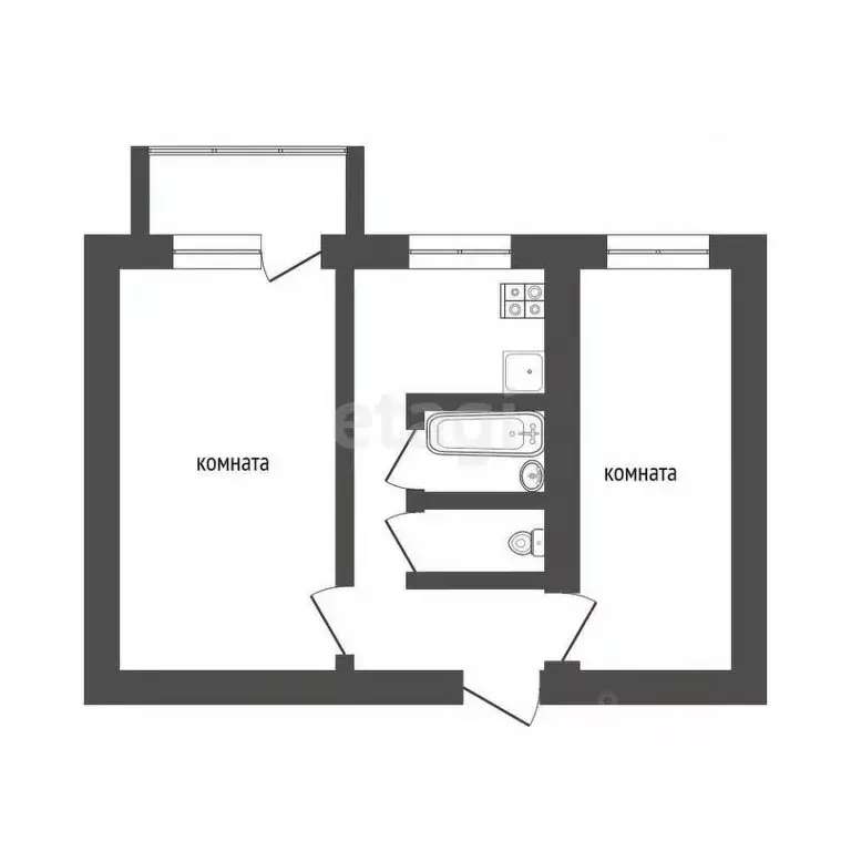 2-к кв. Бурятия, Улан-Удэ ул. Гагарина, 83 (48.3 м) - Фото 1