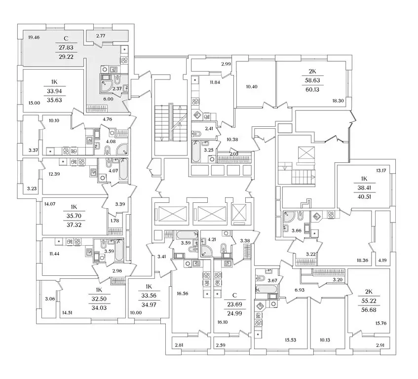 Квартира-студия: Санкт-Петербург, проспект Маршала Блюхера, 3к1 (29 м) - Фото 1