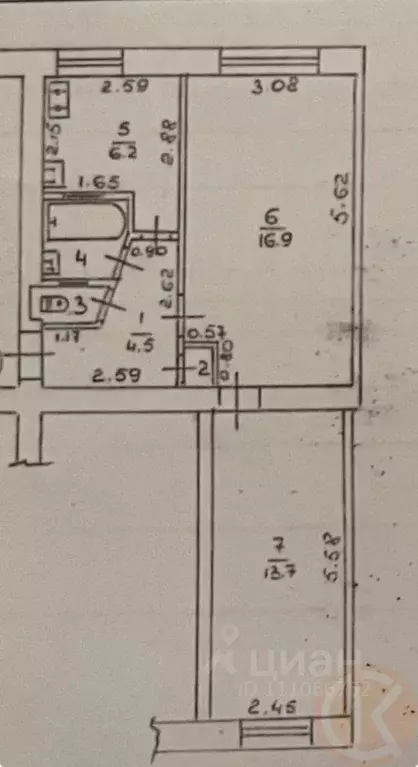 2-к кв. Крым, Симферополь ул. Гагарина, 40 (44.5 м) - Фото 2