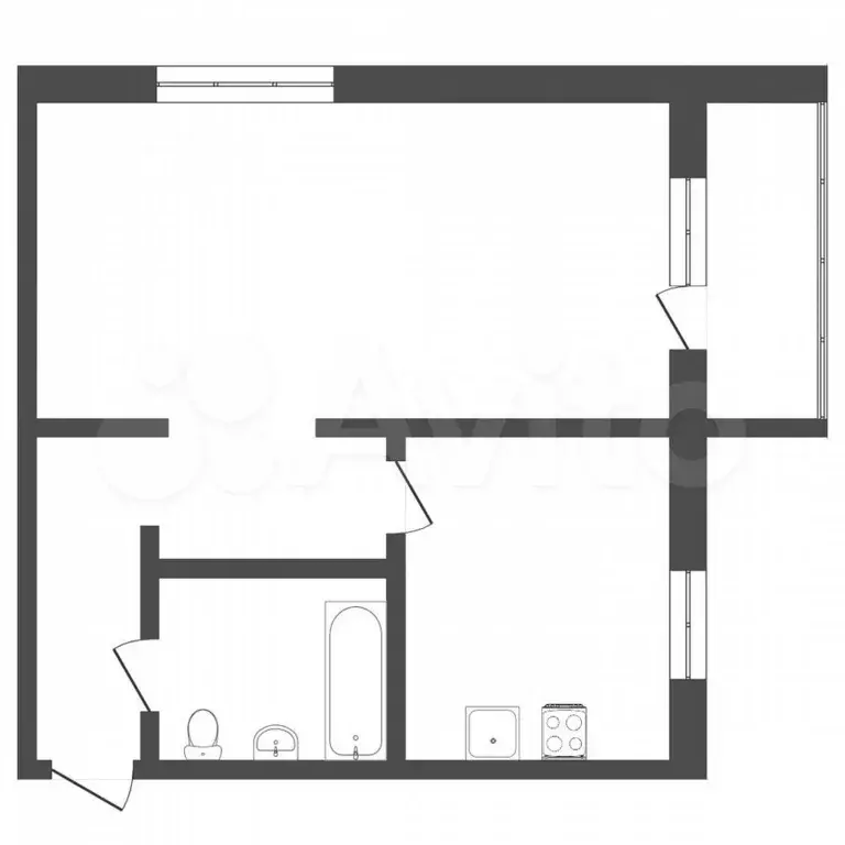 1-к. квартира, 30 м, 5/5 эт. - Фото 0