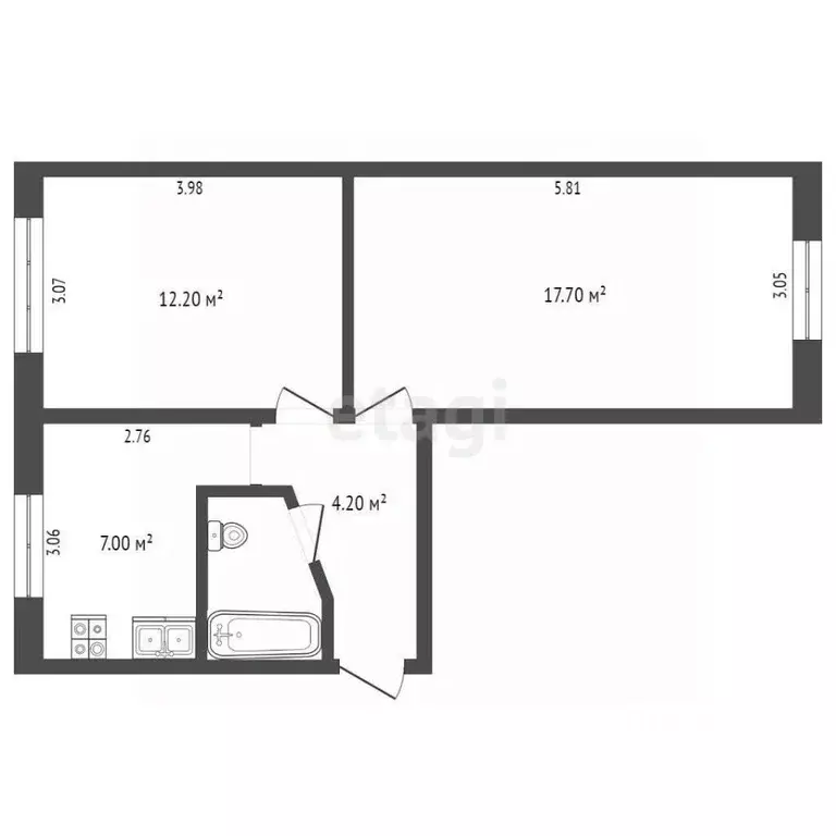 2-к кв. Вологодская область, Вологда Вологодская ул., 8 (45.1 м) - Фото 1