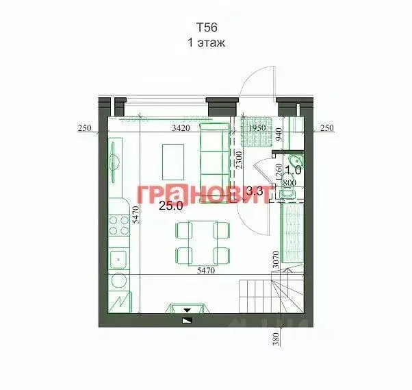 Таунхаус, 54 м - Фото 1