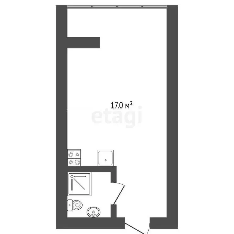 Квартира-студия: Тюмень, Шаимский проезд, 9 (21.1 м) - Фото 0