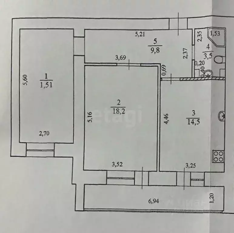 2-к кв. Ульяновская область, Ульяновск Буинский пер., 1 (61.0 м) - Фото 1