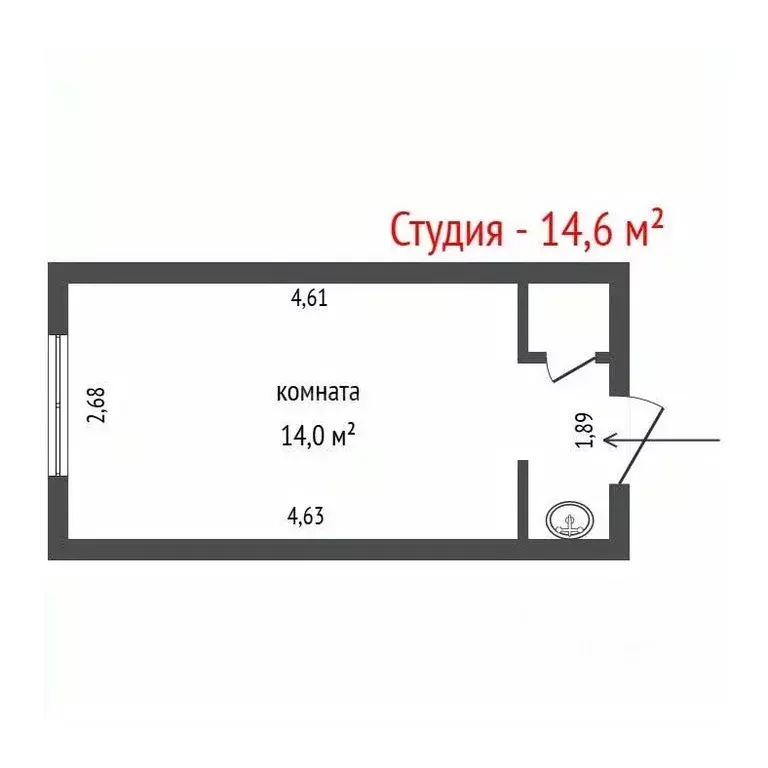 Комната Свердловская область, Екатеринбург ул. Комвузовская, 21А (14.6 ... - Фото 2