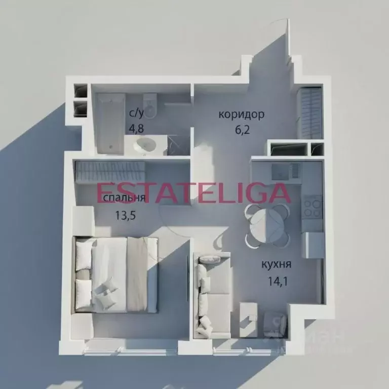 1-к кв. Москва 4-й кв-л, Остров жилой комплекс (38.6 м) - Фото 2