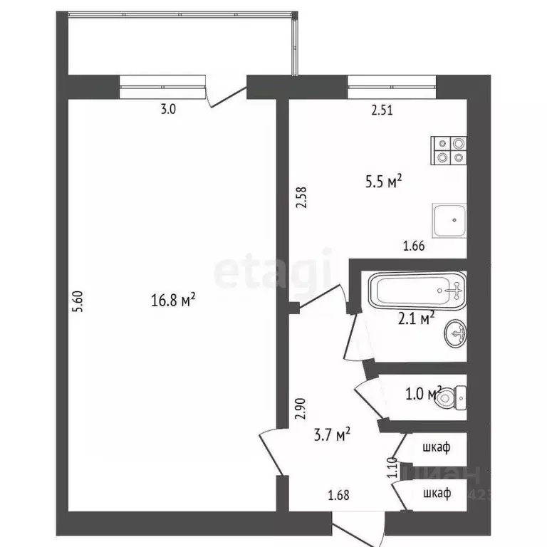 1-к кв. Архангельская область, Котлас ул. Маяковского, 37 (29.9 м) - Фото 2