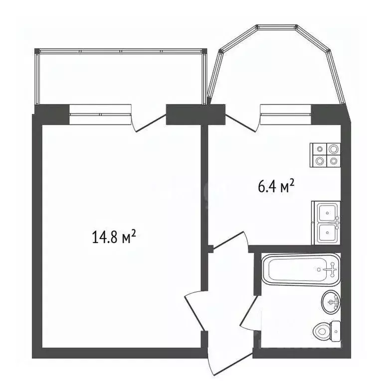 1-к кв. Самарская область, Самара Республиканская ул., 62 (28.0 м) - Фото 2