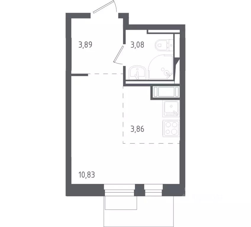 Студия Московская область, Химки городской округ, д. Юрлово к1/2 (21.7 ... - Фото 1