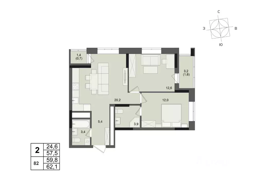 2-к кв. Удмуртия, Ижевск ул. Леваневского (59.8 м) - Фото 1