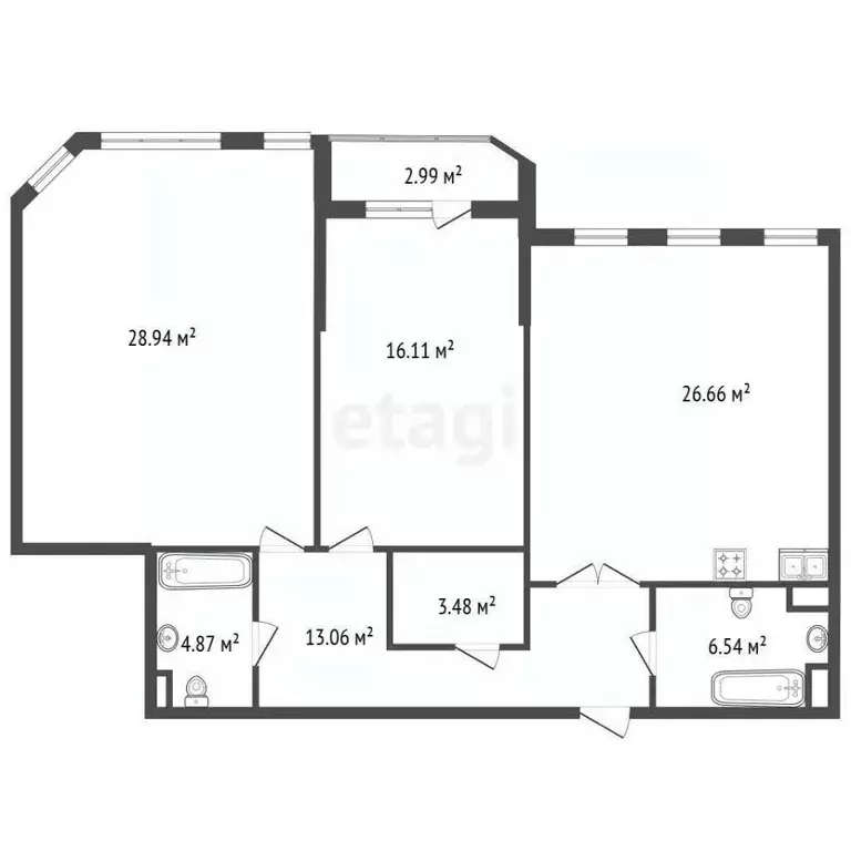 2-к кв. Санкт-Петербург 11-я Васильевского острова линия, 56 (99.7 м) - Фото 1