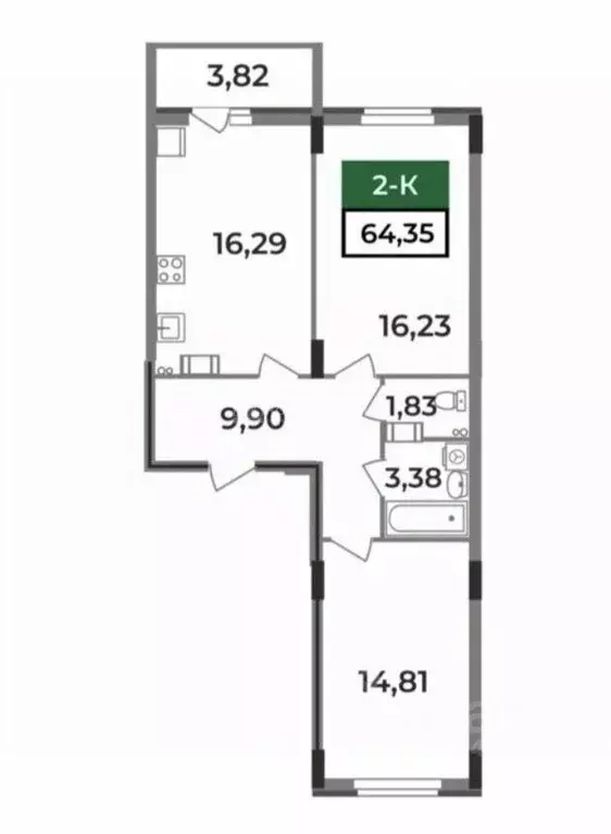 2-к кв. Владимирская область, Ковров аллея Героев (64.35 м) - Фото 1