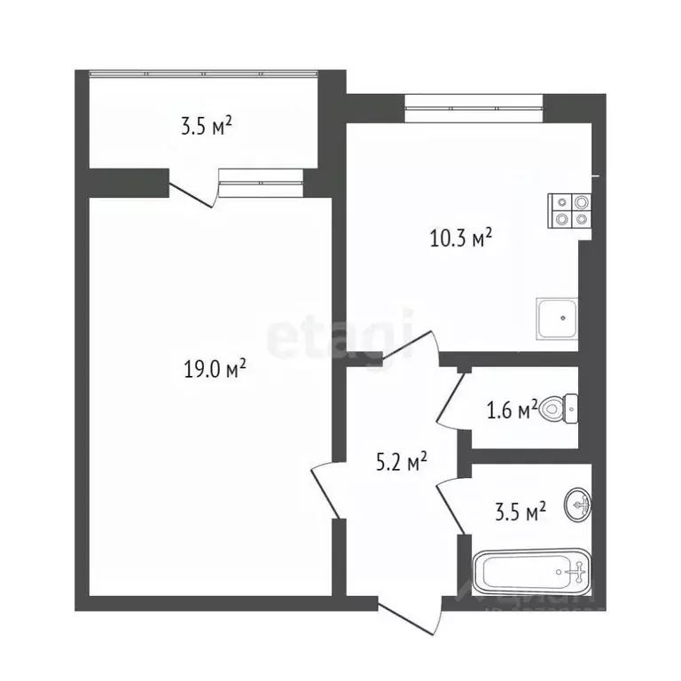 1-к кв. Калужская область, Калуга бул. Солнечный, 10 (41.4 м) - Фото 2