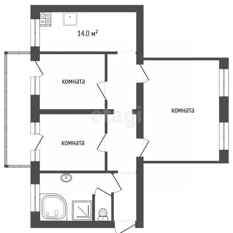 3-к кв. Челябинская область, Миасс ул. 8 Марта, 197 (95.0 м) - Фото 2