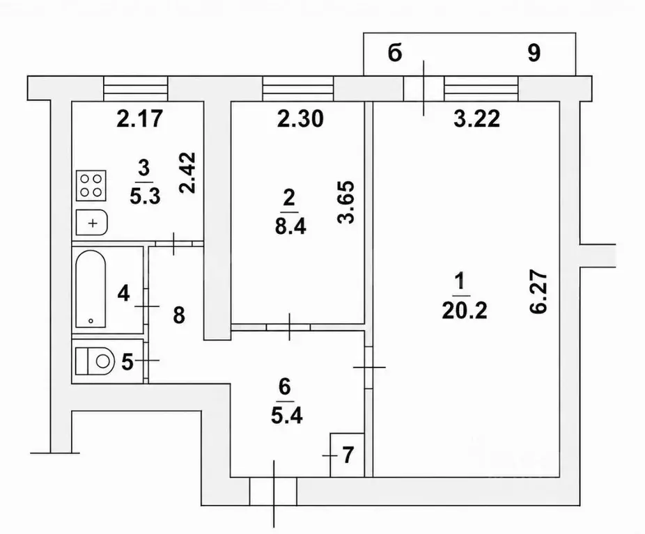 2-к кв. Московская область, Наро-Фоминск Южный мкр, ул. Рижская, 7 ... - Фото 2