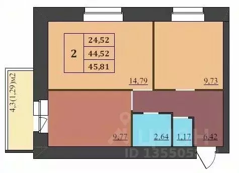 2-к кв. Ярославская область, Ярославль Северный жилрайон, 15-й мкр,  ... - Фото 1