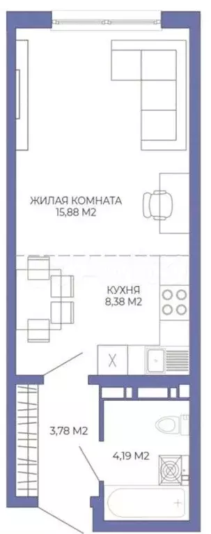 Квартира-студия, 32,2 м, 5/9 эт. - Фото 0