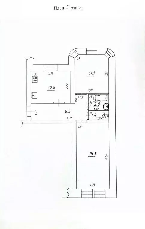 2-к кв. Самарская область, Самара Ленинская ул., 102 (52.7 м) - Фото 2
