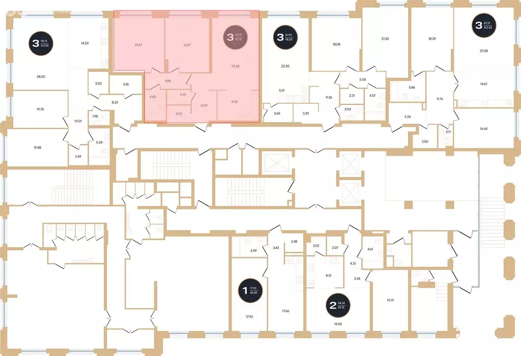 3-комнатная квартира: Уфа, улица Рихарда Зорге, 73/1 (91.2 м) - Фото 1