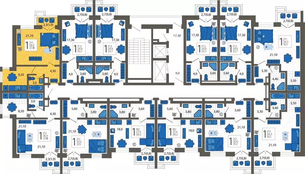 1-комнатная квартира: Сочи, улица Искры, 88с5 (38.8 м) - Фото 1