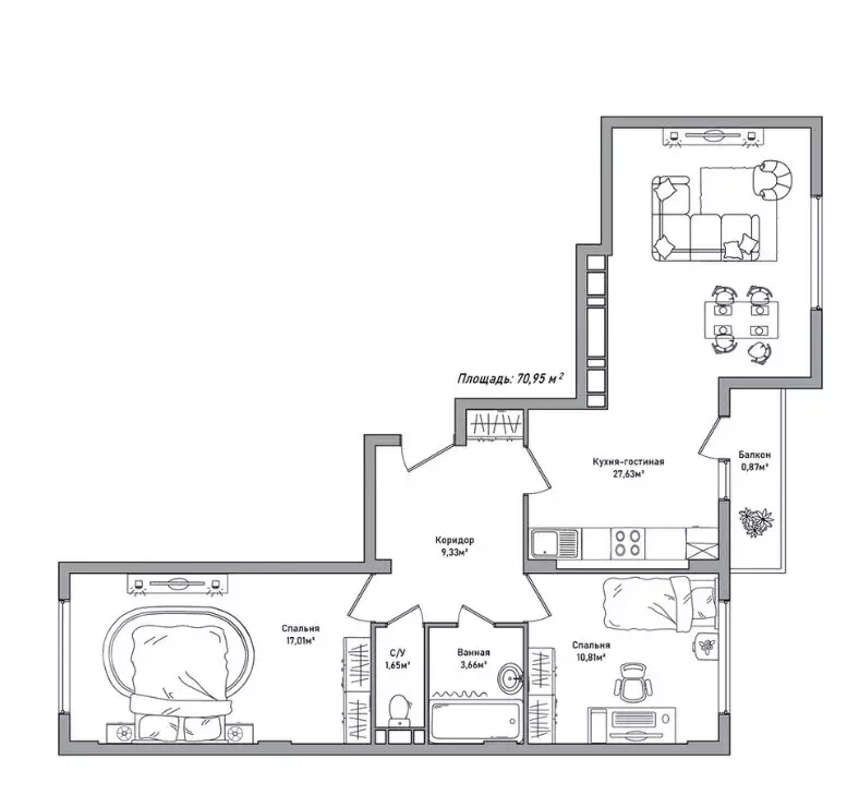 2-комнатная квартира: Ярославль, Брагинская улица, 18к3 (70 м) - Фото 0
