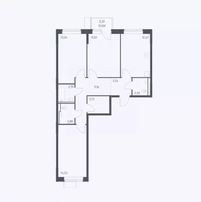 3-к кв. Москва Молжаниново жилой комплекс, к4 (79.2 м) - Фото 1