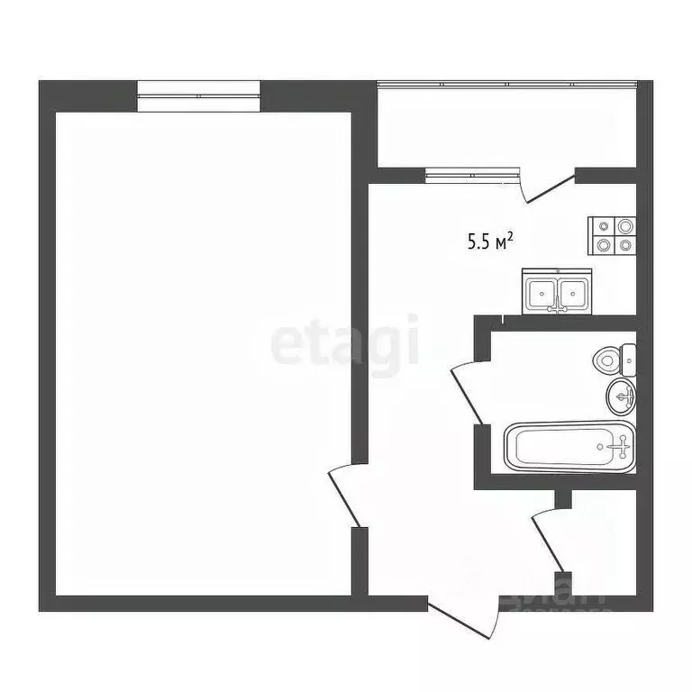1-к кв. Ставропольский край, Кисловодск ул. Тельмана (29.4 м) - Фото 1