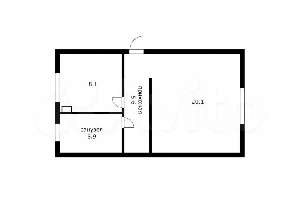 1-к. квартира, 40 м, 2/2 эт. - Фото 0