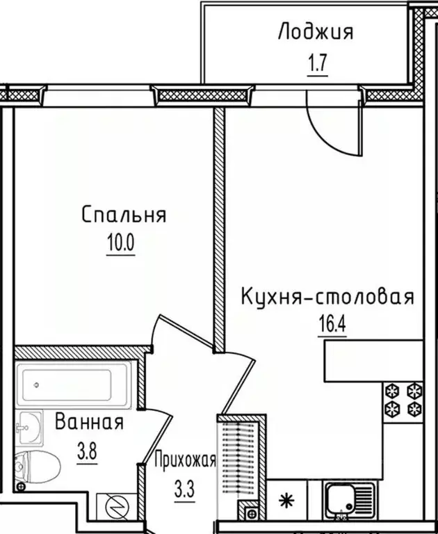 1-к кв. Новгородская область, Старая Русса ул. Чапаева, 2 (35.2 м) - Фото 1