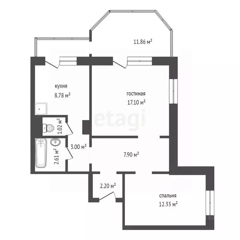 2-к кв. Красноярский край, Красноярск ул. Елены Стасовой, 48А (58.0 м) - Фото 1