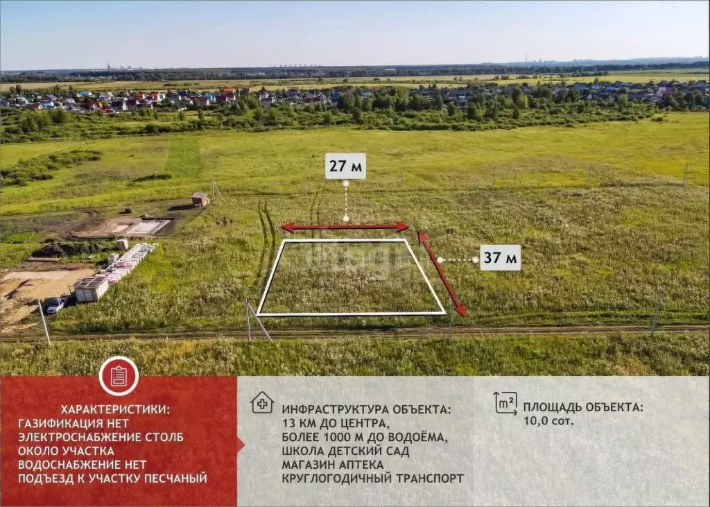 Участок в Тюменская область, Тюмень Ембаевское ТОО,  (10.0 сот.) - Фото 1