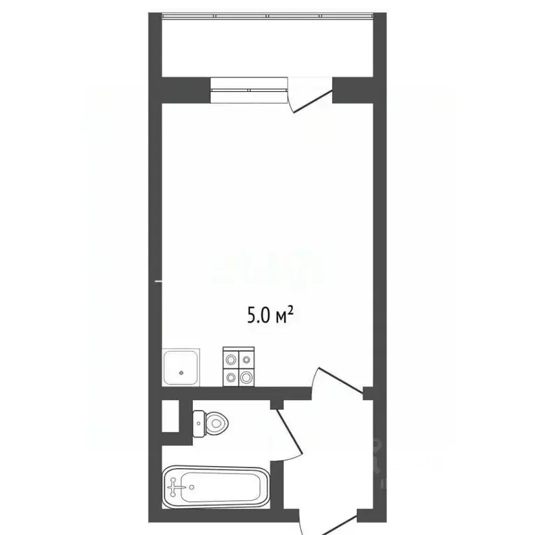 Студия Ханты-Мансийский АО, Сургут ул. Семена Билецкого, 1 (24.0 м) - Фото 2