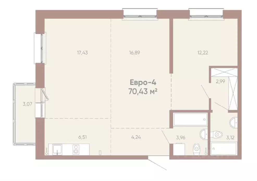 3-к кв. Иркутская область, Иркутск Советская ул., 109/3 (71.0 м) - Фото 2