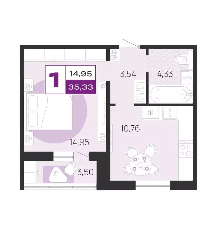 1-комнатная квартира: Брянск, улица А.К. Толстого, 3А (35.33 м) - Фото 0