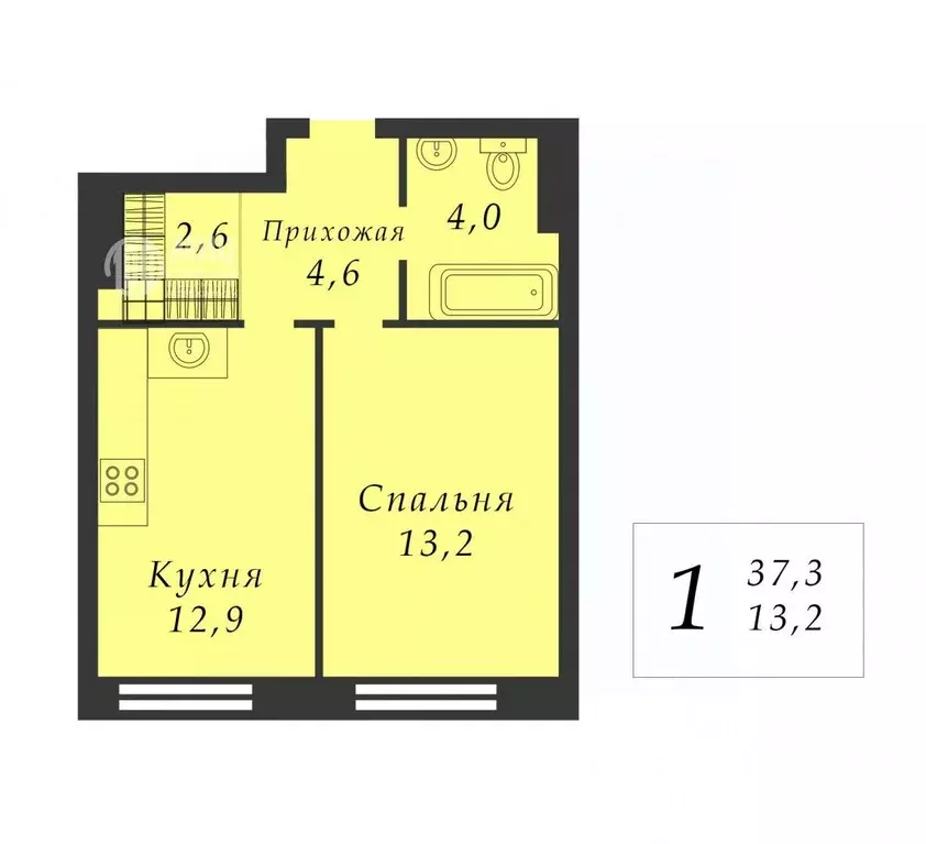 1-к кв. Москва бул. Генерала Карбышева, 11 (37.3 м) - Фото 1