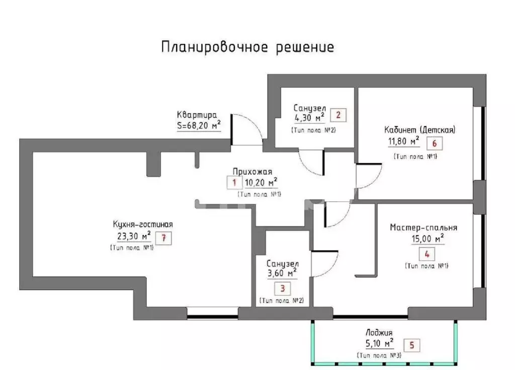 2-комнатная квартира: Калининград, Земельная улица, 30 (73.3 м) - Фото 0
