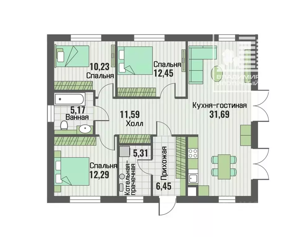 Дом в Владимирская область, Владимир с. Мосино, ул. Хлебодарная, 18 ... - Фото 2