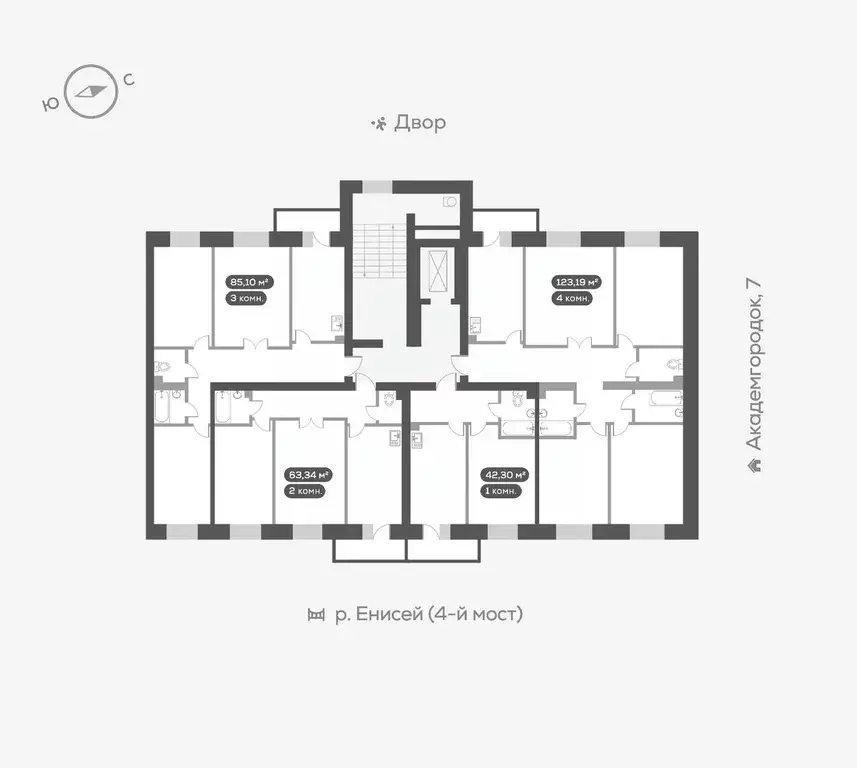4-к кв. Красноярский край, Красноярск ул. Академгородок, 78 (123.4 м) - Фото 1