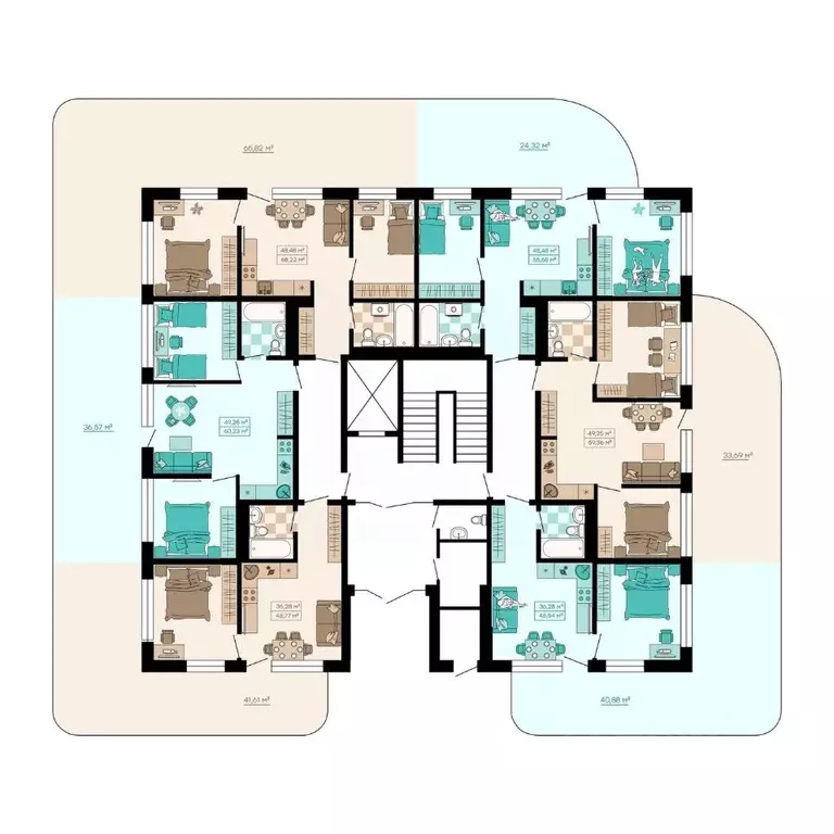 3-к кв. Приморский край, Владивосток ул. Грязелечебница (68.23 м) - Фото 2