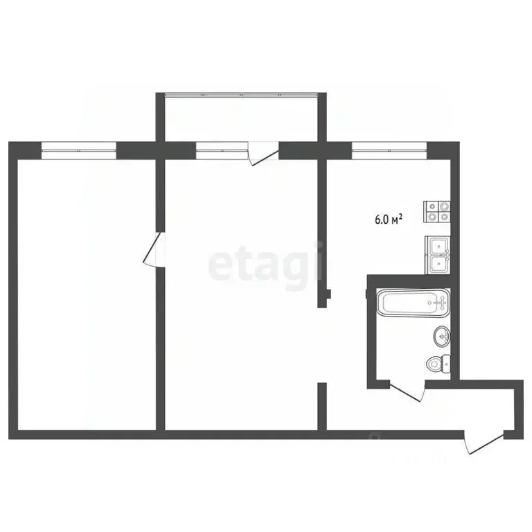 2-к кв. Самарская область, Самара Революционная ул., 125 (42.0 м) - Фото 1