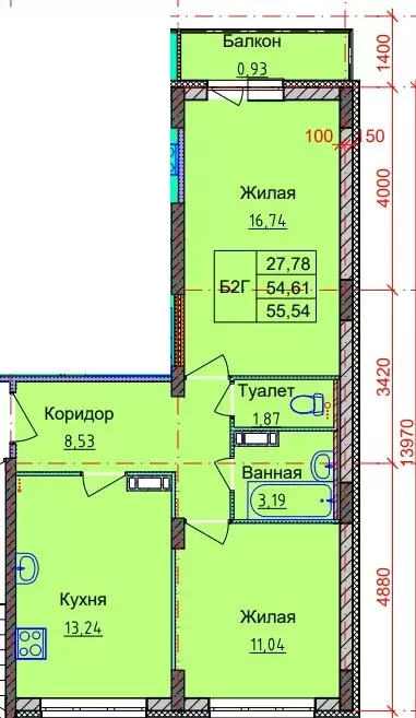 2-комнатная квартира: Ярославль, Брагинская улица, 18к3 (55 м) - Фото 0