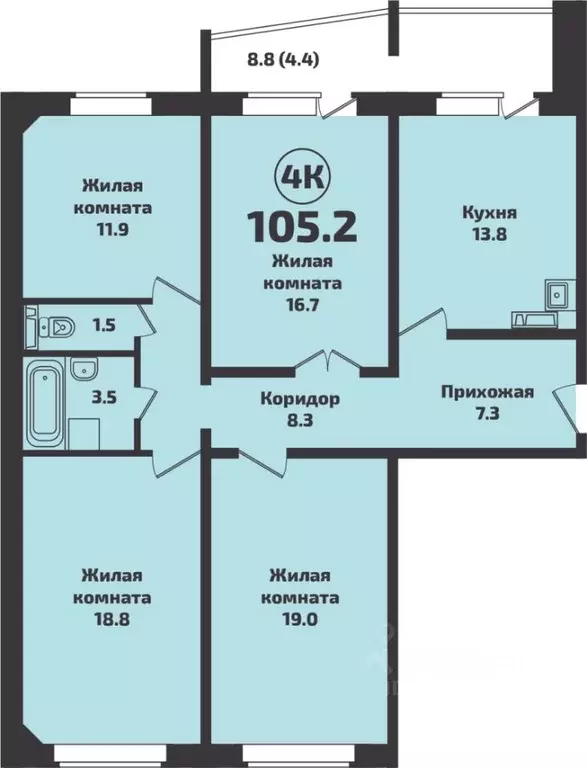 3-к кв. Новосибирская область, Новосибирский район, Станционный ... - Фото 1