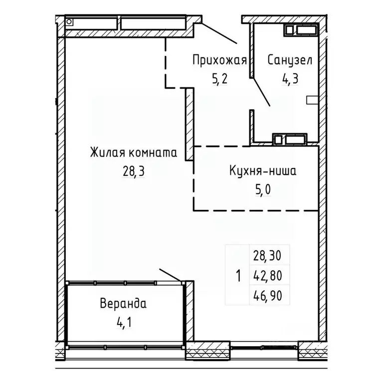 2-к кв. Приморский край, Владивосток Днепровская ул., 25к5 (46.9 м) - Фото 0