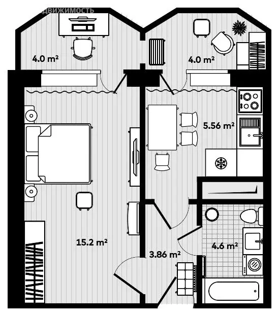 1-комнатная квартира: посёлок Тавричанка, улица Лазо, 9 (34.7 м) - Фото 0