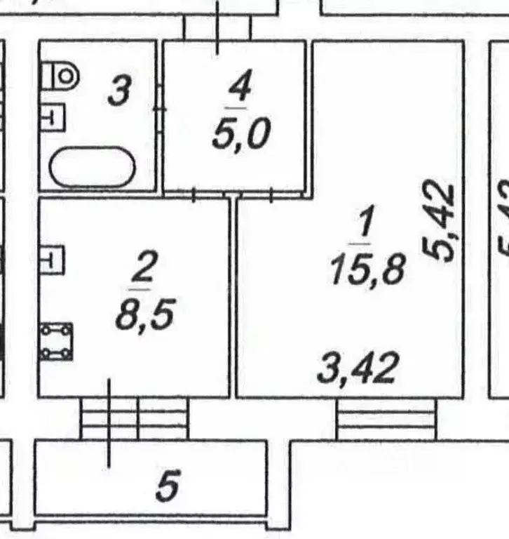 1-к кв. Ярославская область, Ярославль Кавказская ул., 25 (33.3 м) - Фото 2