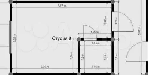 Апартаменты-студия, 15 м, 4/4 эт. - Фото 0