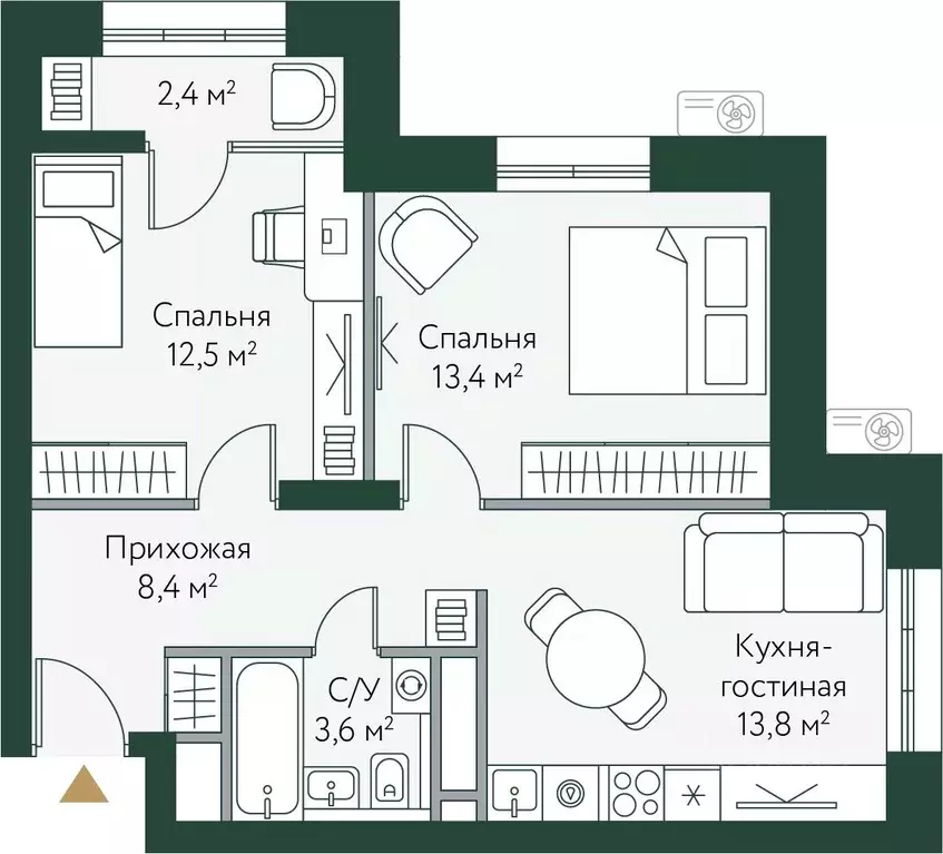 2-к кв. Волгоградская область, Волгоград Новосибирская ул., 74 (54.1 ... - Фото 0