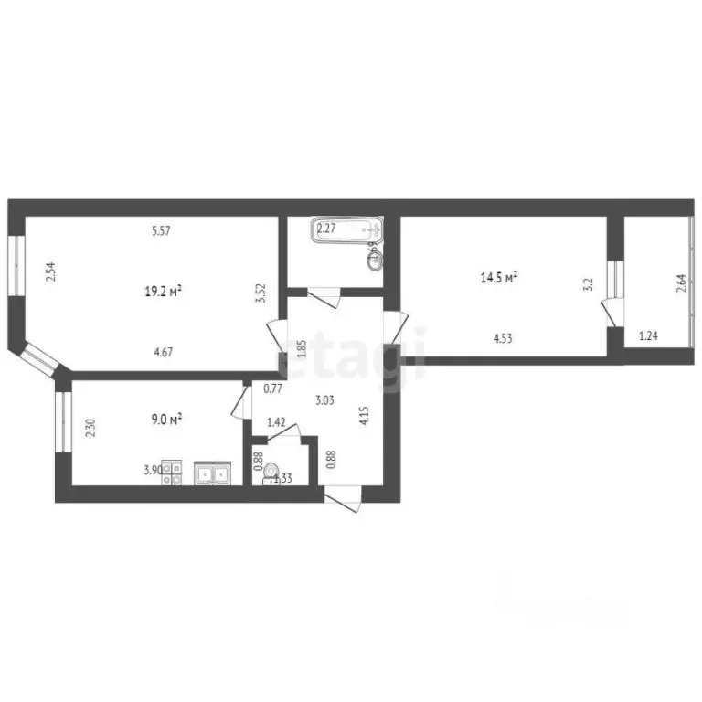 2-к кв. Московская область, Дмитров Сиреневая ул., 7 (59.1 м) - Фото 2