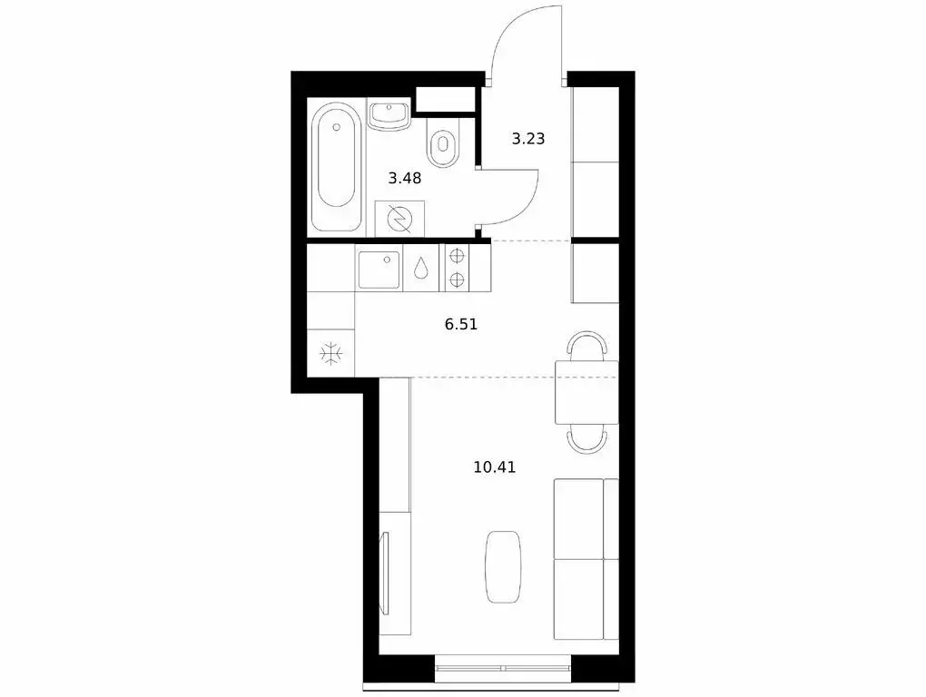 Квартира-студия: Улан-Удэ, Советская улица, 6/2 (23.63 м) - Фото 1